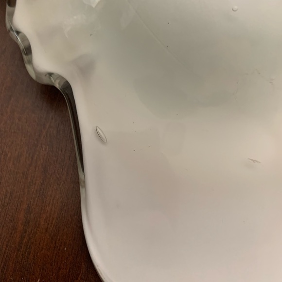 Beautiful white gold flecked Murano handblown ashtray - Picture 8 of 10